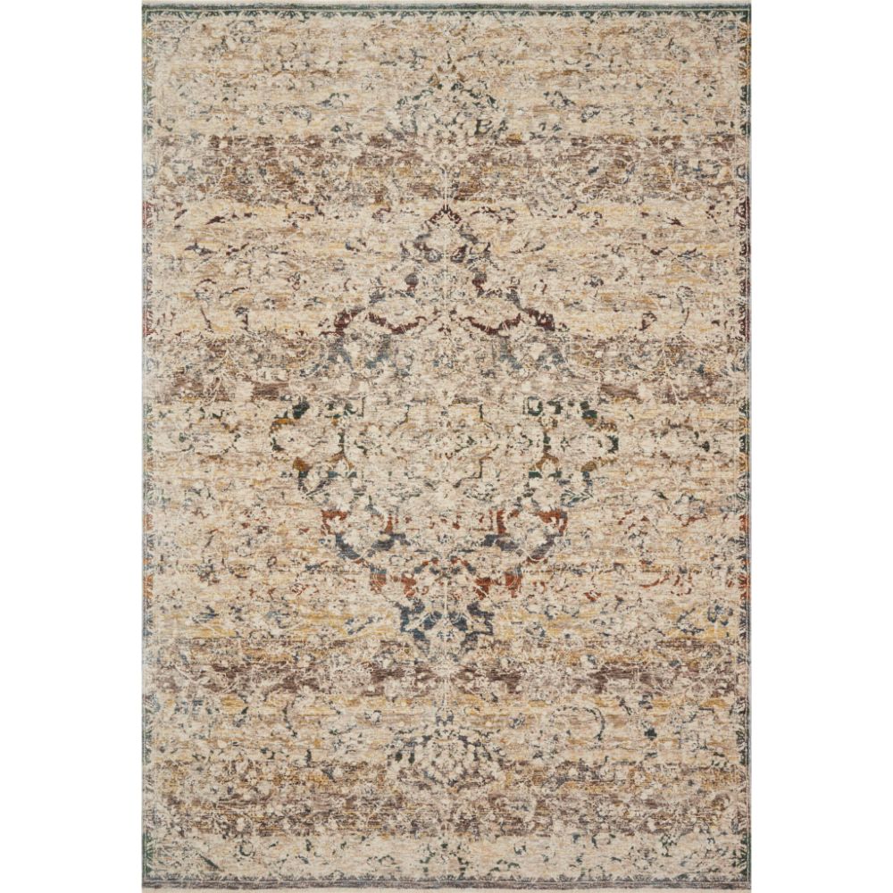 Loloi Rugs LOU-06 Lourdes 18" x 18" Sample Swatch in Ivory / Multi