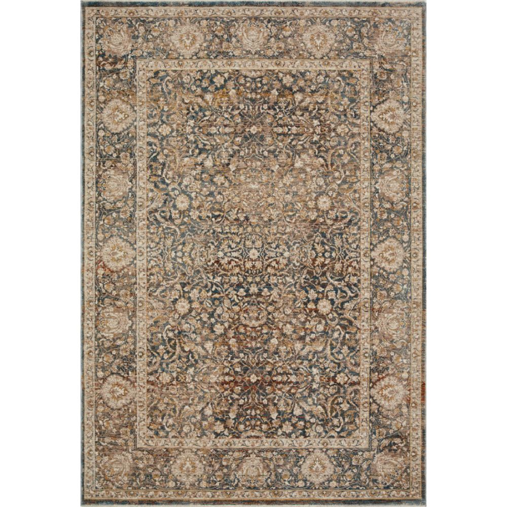 Loloi Rugs LOU-08 Lourdes 18" x 18" Sample Swatch in Charcoal / Ivory
