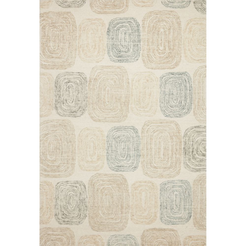Loloi Rugs MLO-01 Milo 18" x 18" Sample Swatch in Teal / Neutral