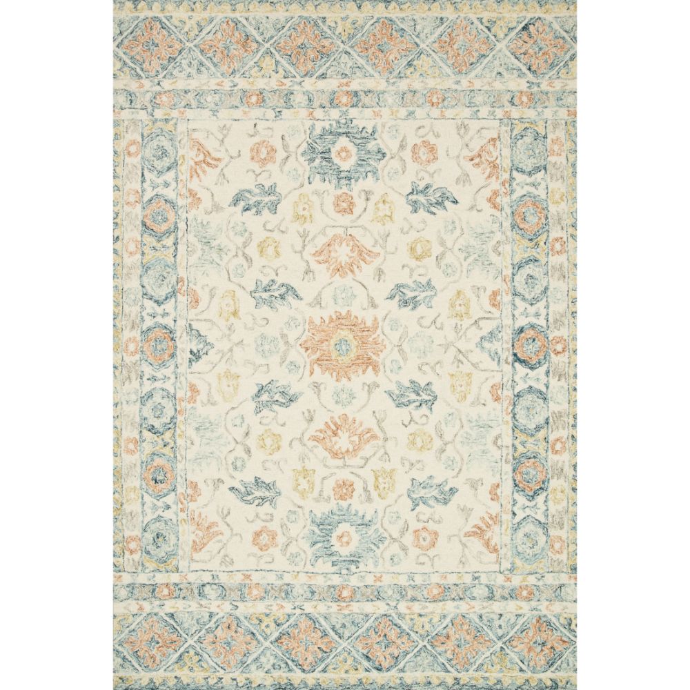 Loloi Rugs NOR-01 Norabel 1 ft. -6 in. X 1 ft. -6 in. Sample Swatch Rug in Ivory / Multi