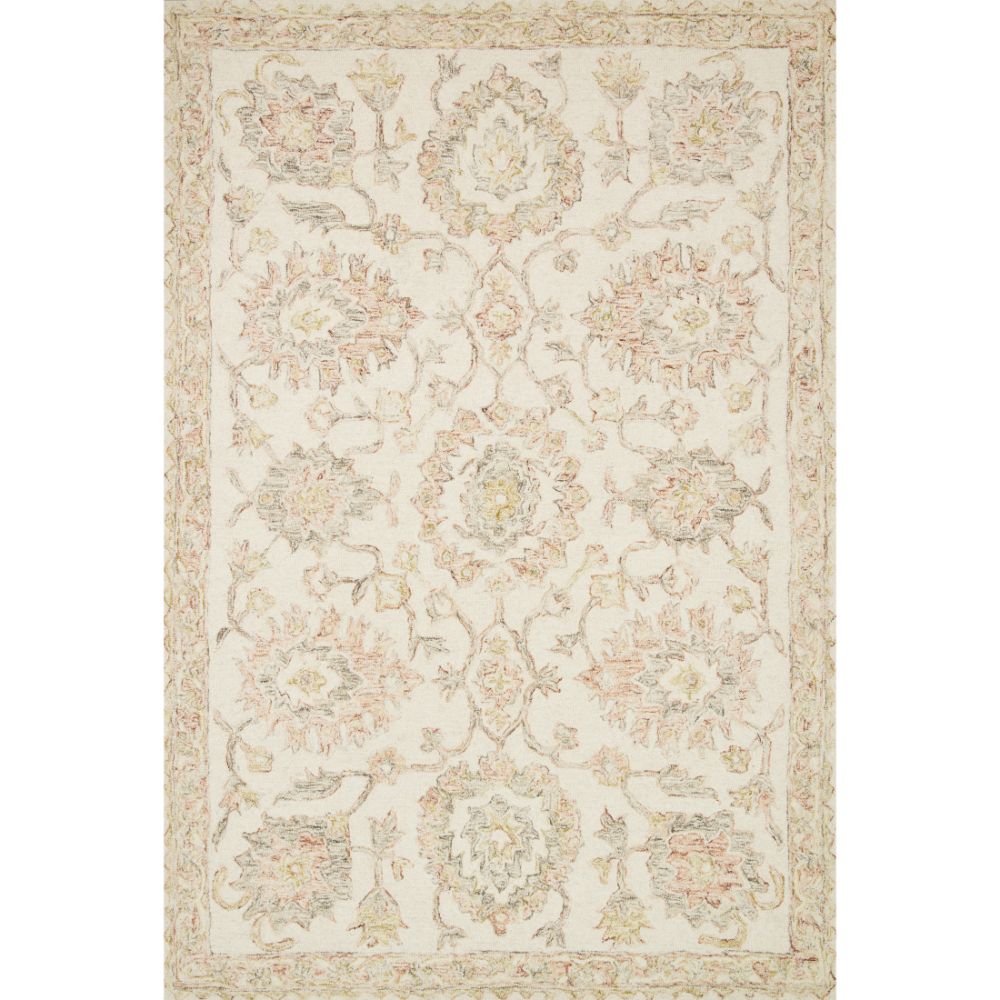 Loloi Rugs NOR-04 Norabel 1 ft. -6 in. X 1 ft. -6 in. Sample Swatch Rug in Ivory / Blush