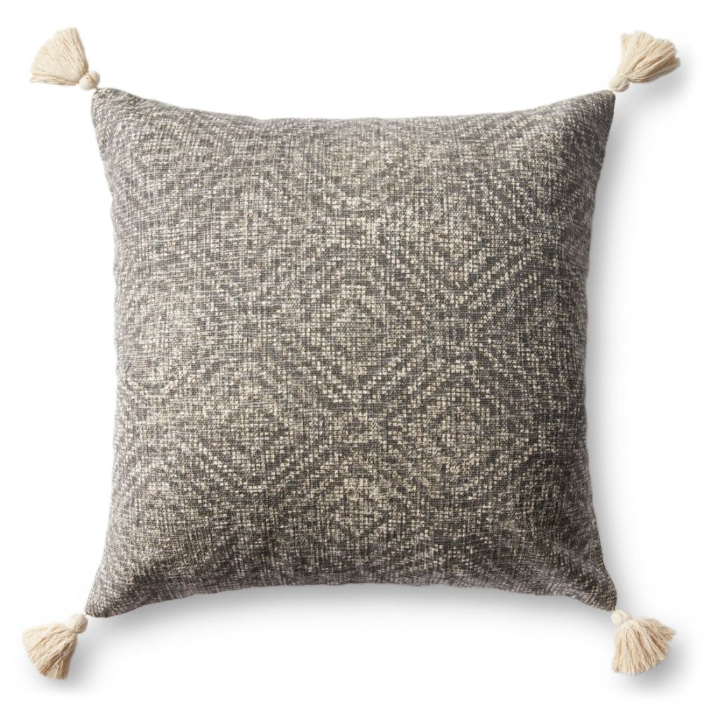 Loloi Rugs P0621 Pillow 22" x 22" in Charcoal