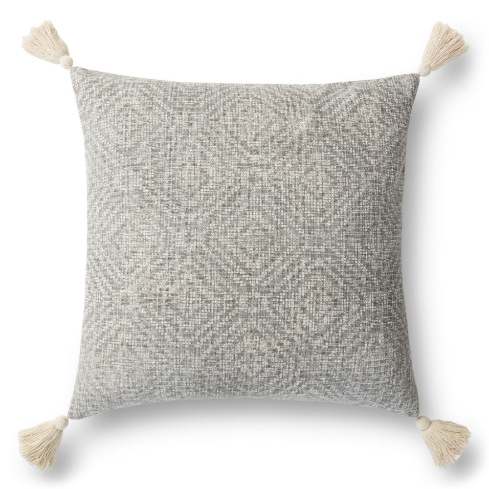 Loloi Rugs P0621 Pillow 22" x 22" in Lt Grey