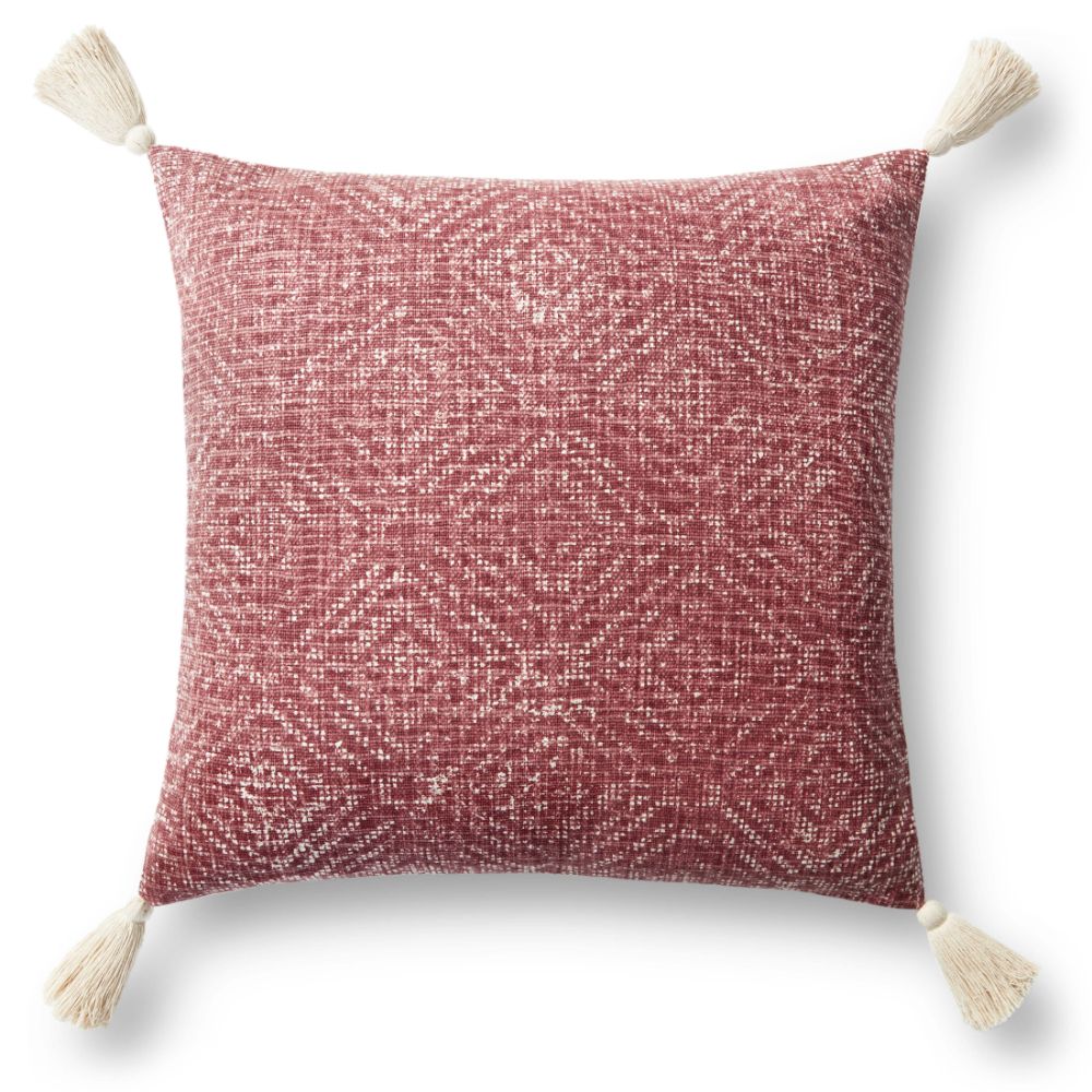 Loloi Rugs P0621 Pillow 22" x 22" in Red