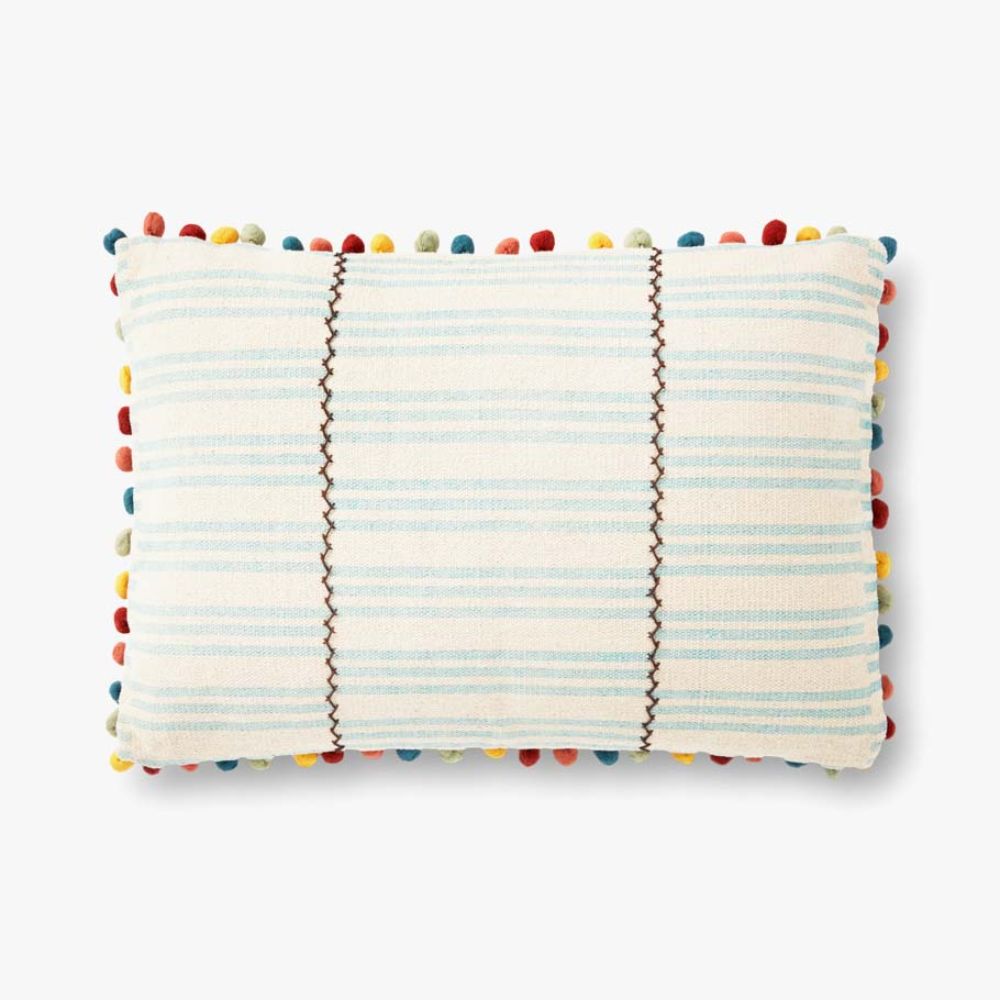 Loloi Rugs P0926 PILLOWS 16" x 26" Pillow in Teal / Multi
