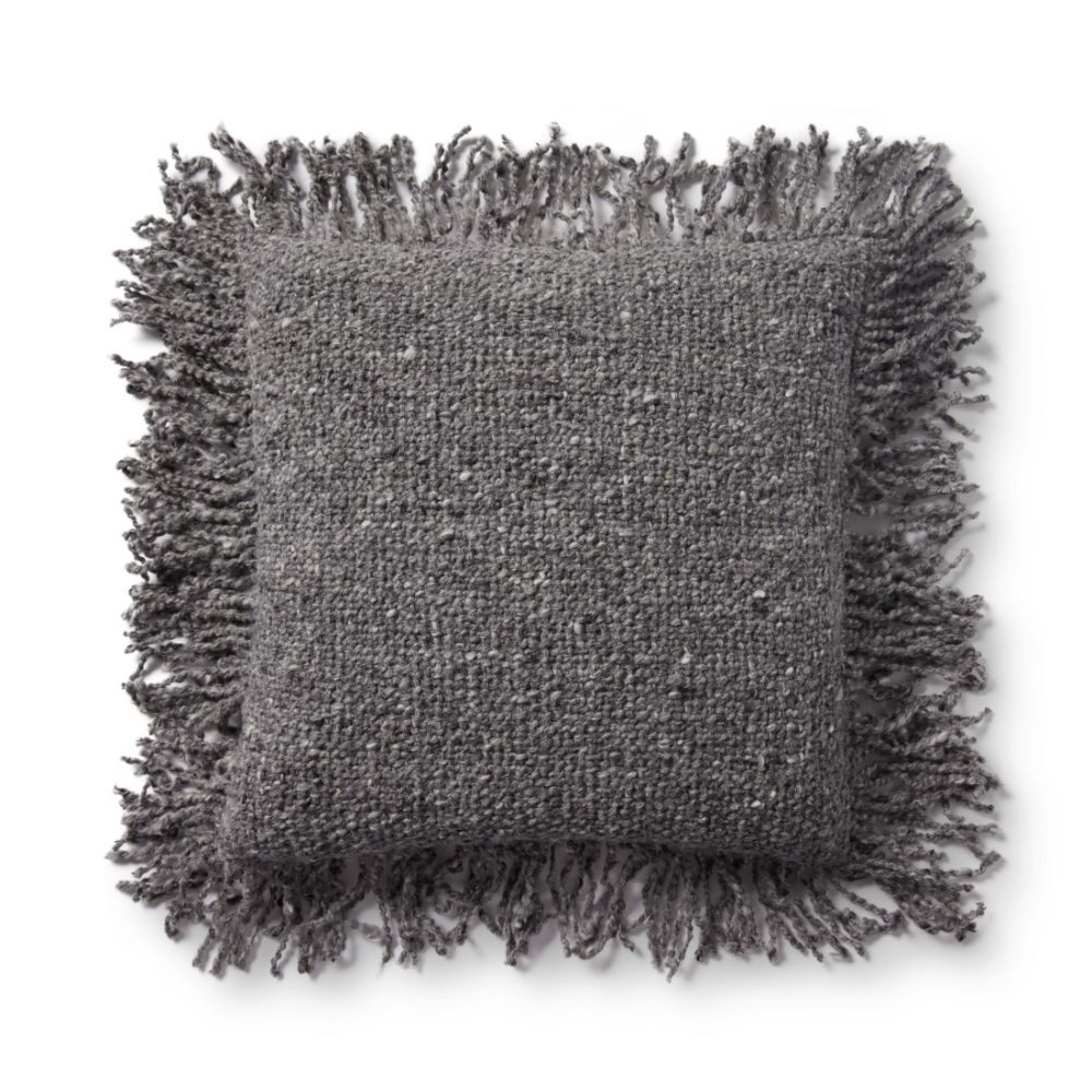 Loloi Rugs PLL0033 Pillow 18" x 18" in Charcoal