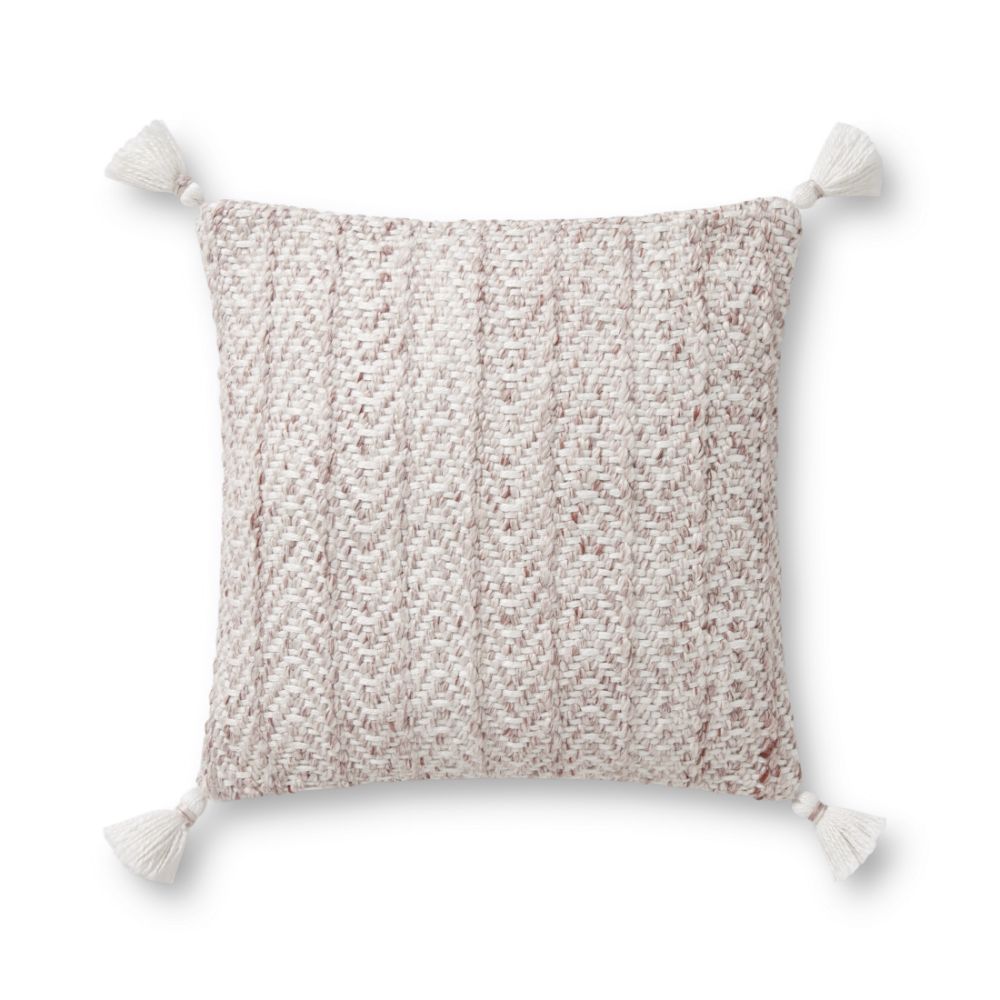Loloi PLL0068 In/Out PLL0068 Blush / Natural 18" x 18" Cover Only Pillow