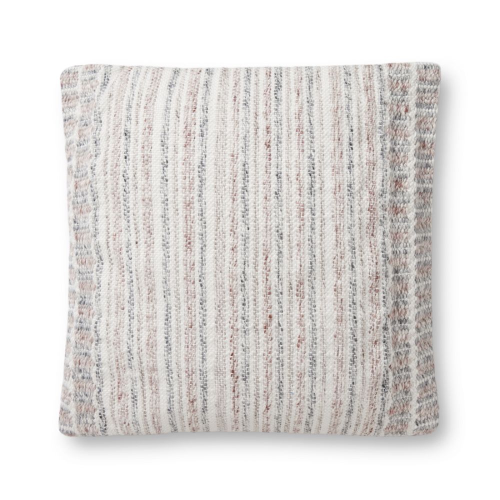 Loloi PLL0070 In/Out PLL0070 Grey / Natural 22" x 22" Cover Only Pillow