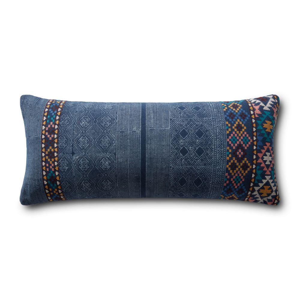Loloi Rugs P086P0969NVMLPI29 PILLOWS 13" x 35" Pillow Cover in NAVY / MULTI