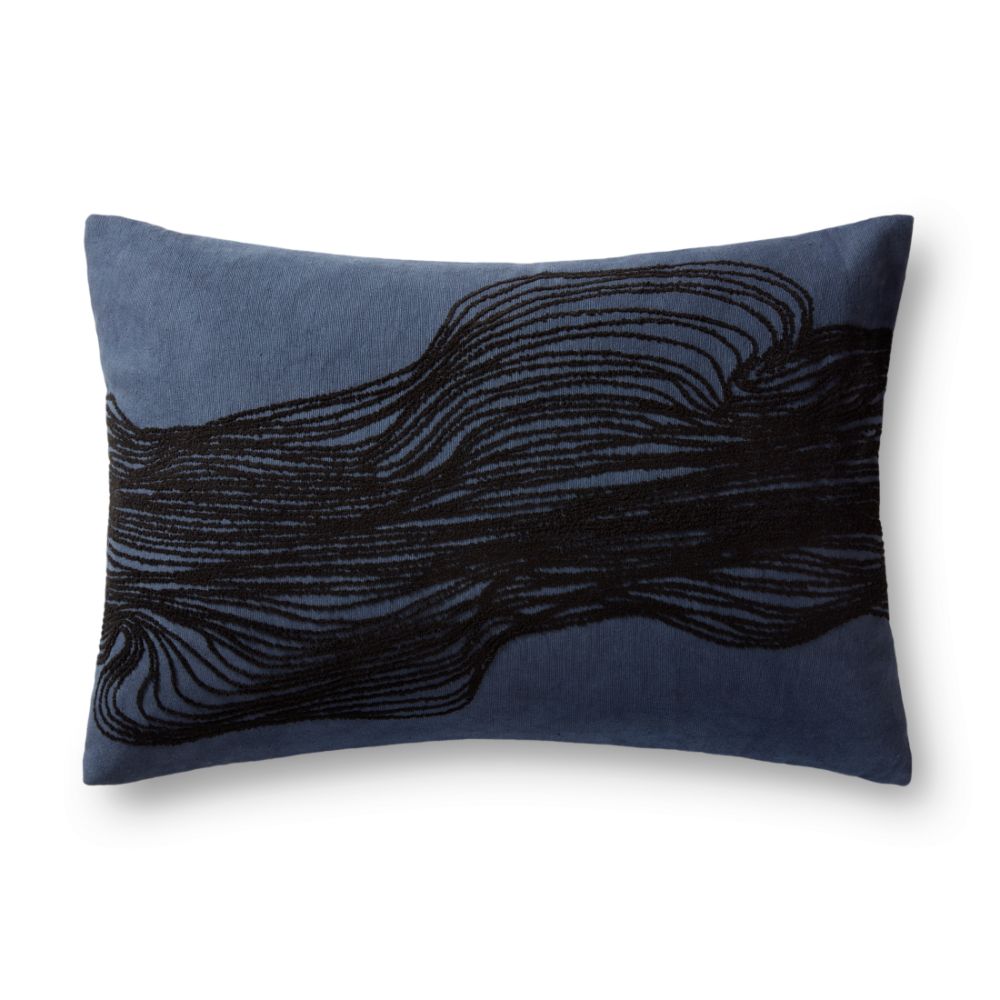 Loloi Rugs PLL0053 Pillow 16" x 26" in Blue / Black
