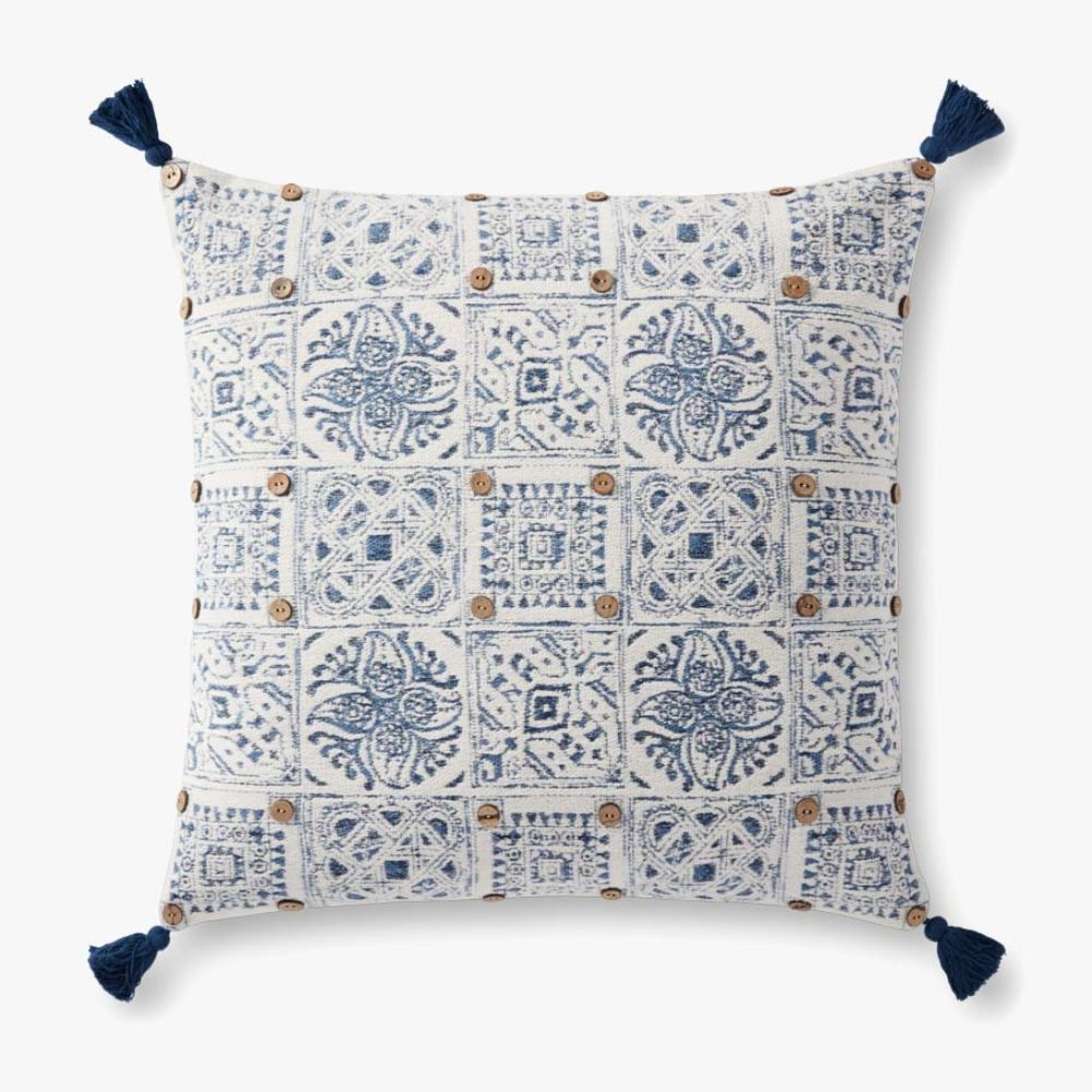 Loloi Rugs P0921 PILLOWS 22" x 22" Pillow in Blue / Multi