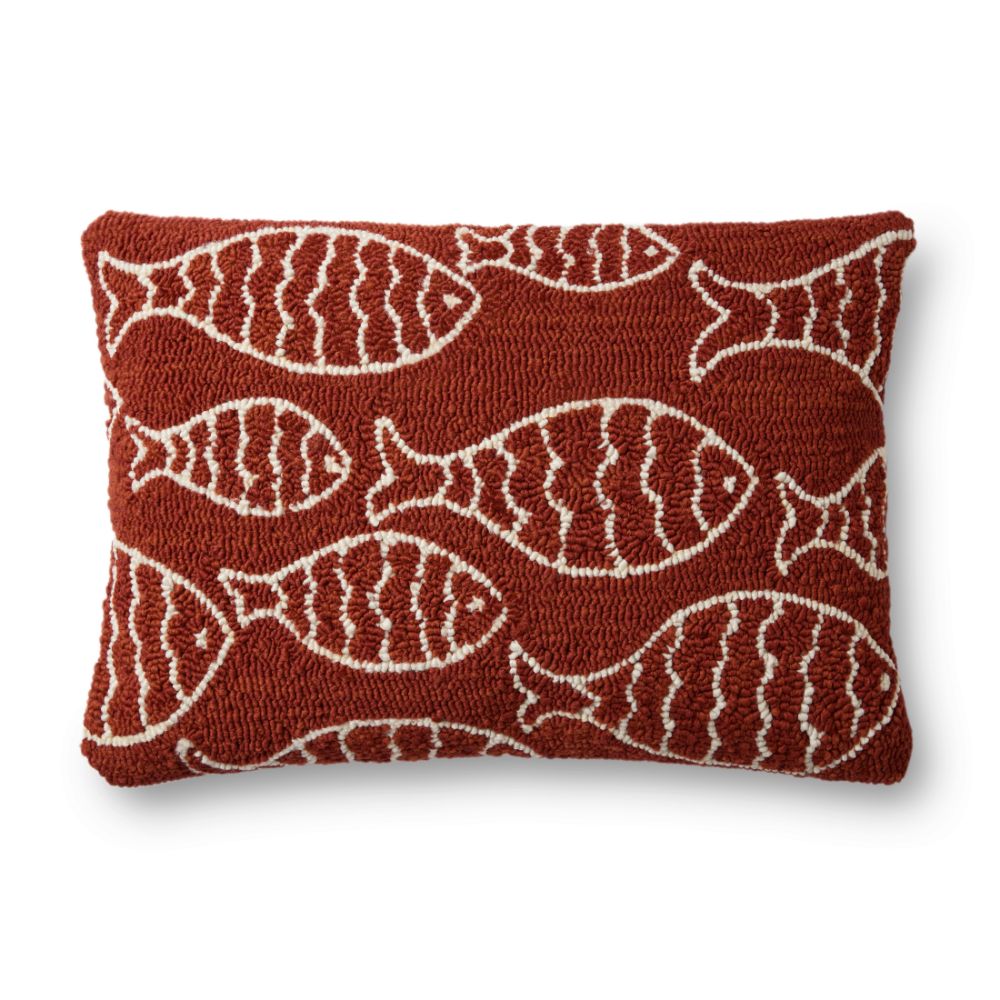 Loloi Rugs P0908 Pillow 16" x 26" in Red