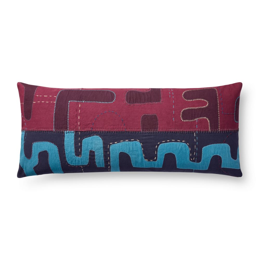 Loloi Rugs P246P0950BBPUPI29 PILLOWS 13" x 35" Pillow Cover in BLUE / PURPLE
