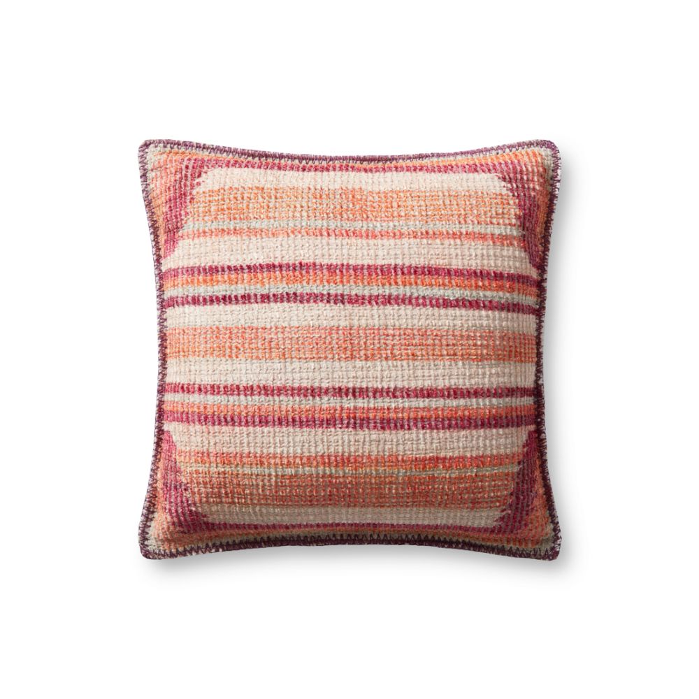 Loloi Rugs P257P0960PIMLPIL1 PILLOWS 18" x 18" Pillow Cover in PINK / MULTI