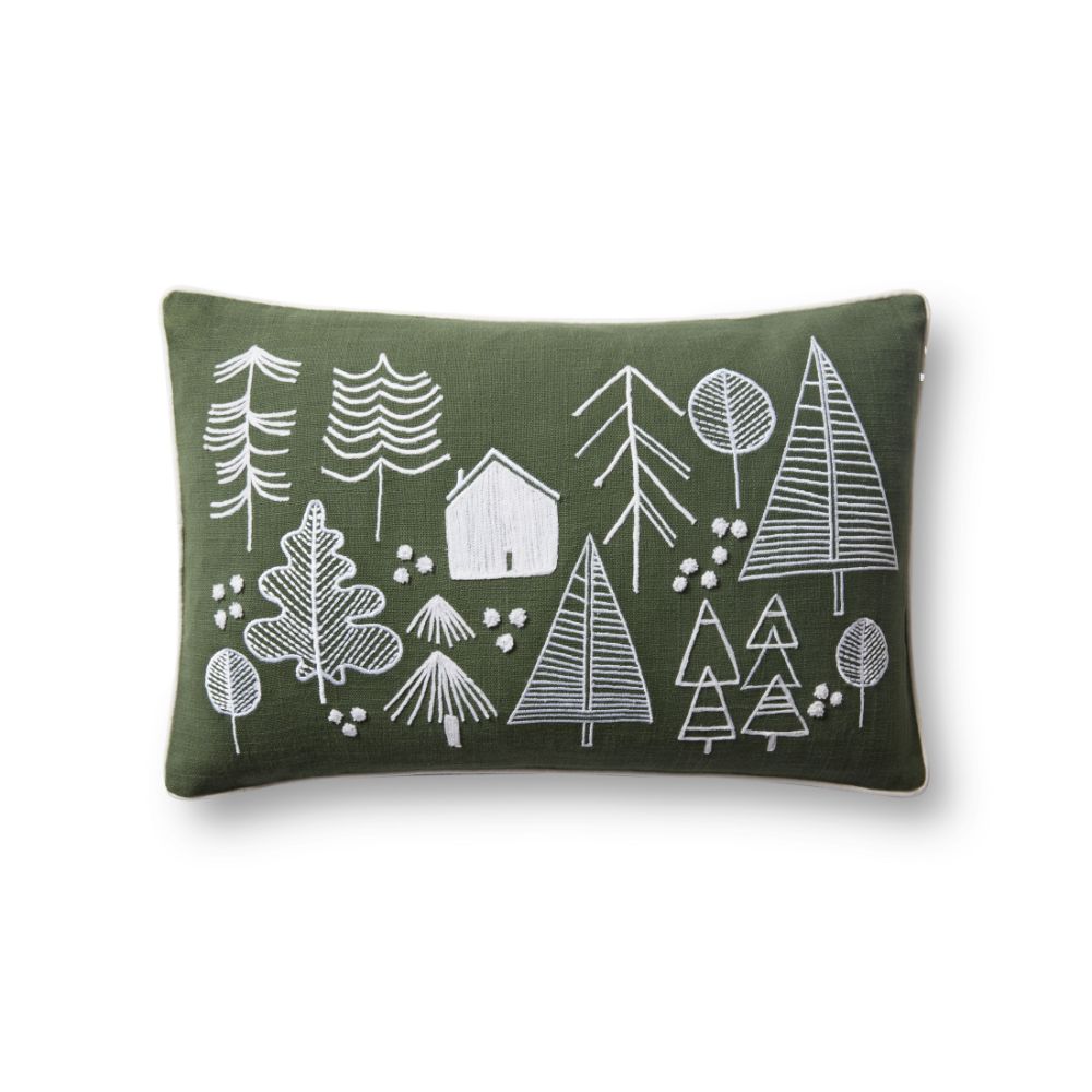 Loloi Rugs PLL0031 Pillow 13" x 21" in Forest