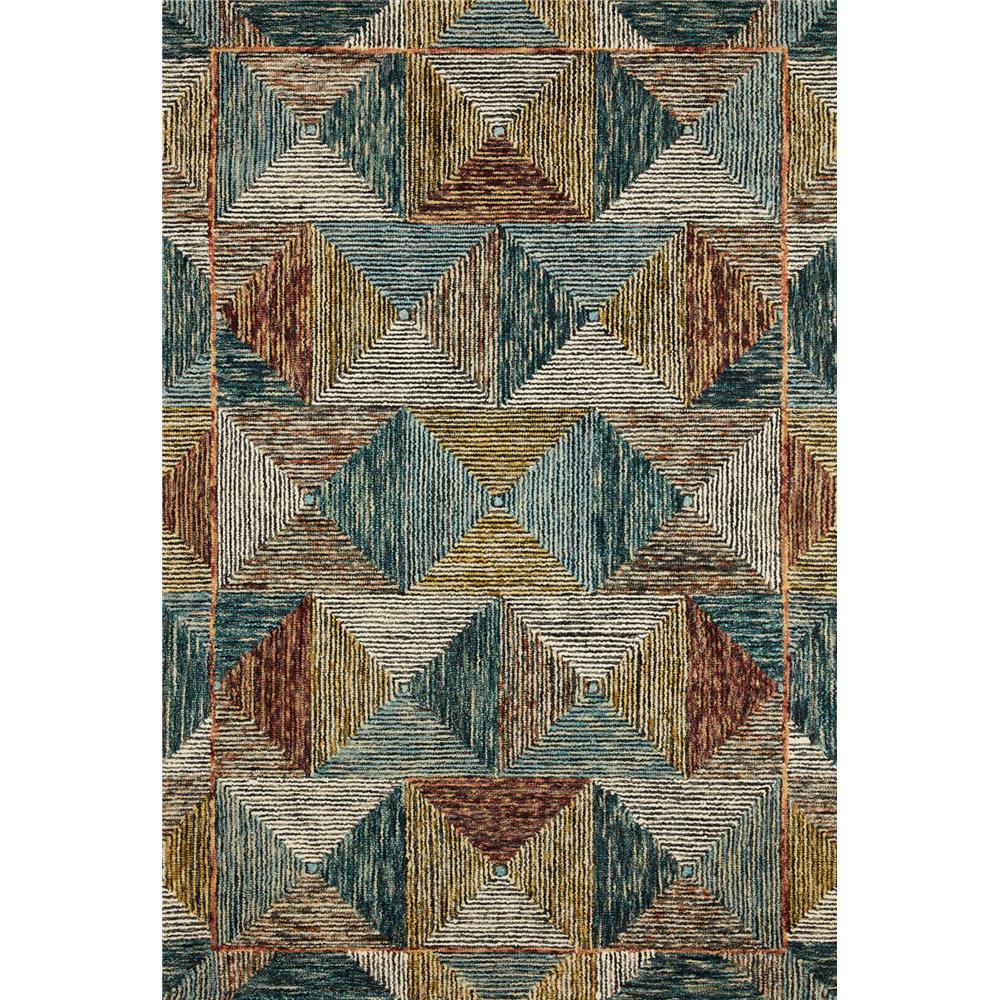 Loloi II SPE-01 Spectrum 1 ft. -6 in. X 1 ft. -6 in. Sample Swatch Rug in Lagoon / Spice
