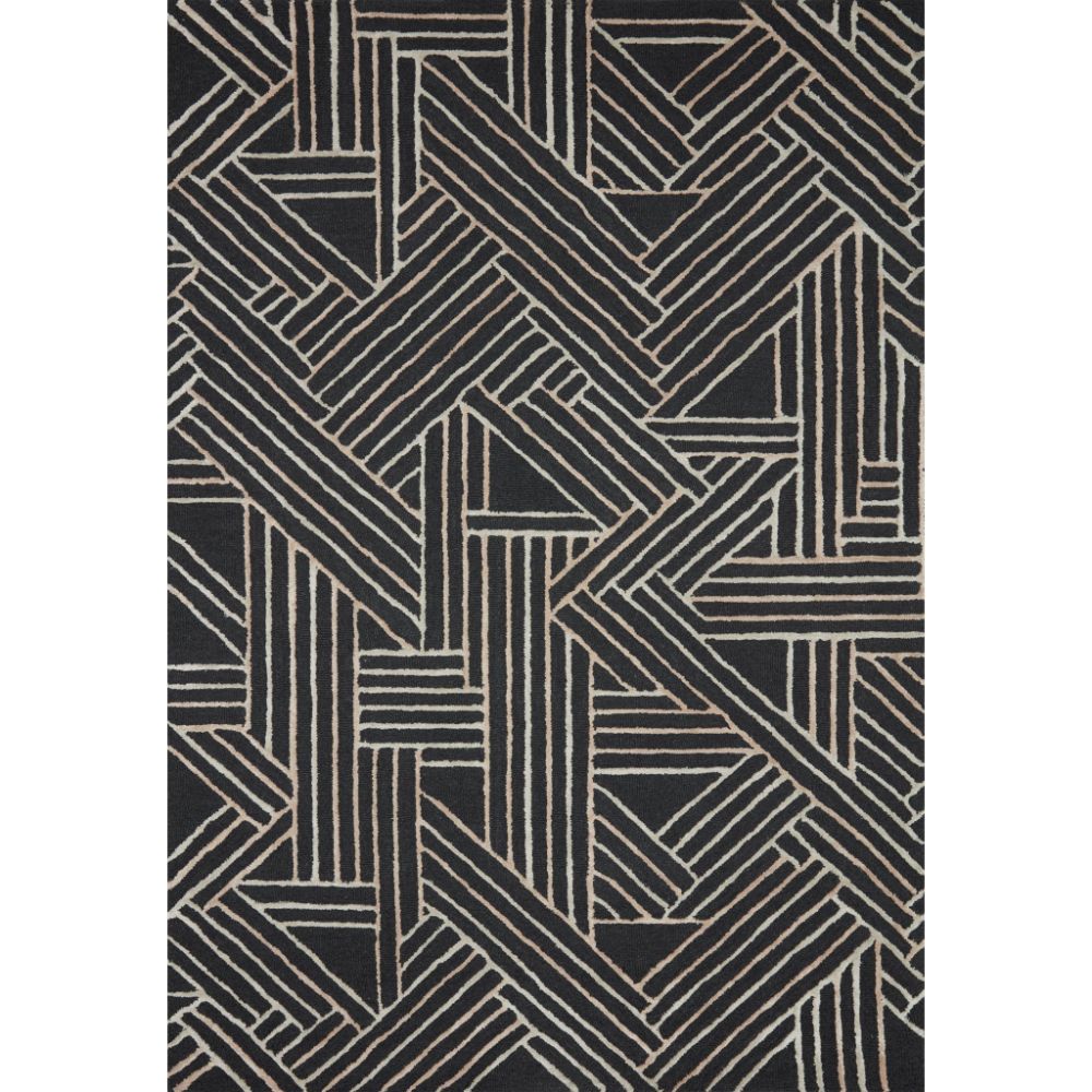 Loloi Rugs VER-01 Verve 18" x 18" Sample Swatch in Charcoal / Neutral