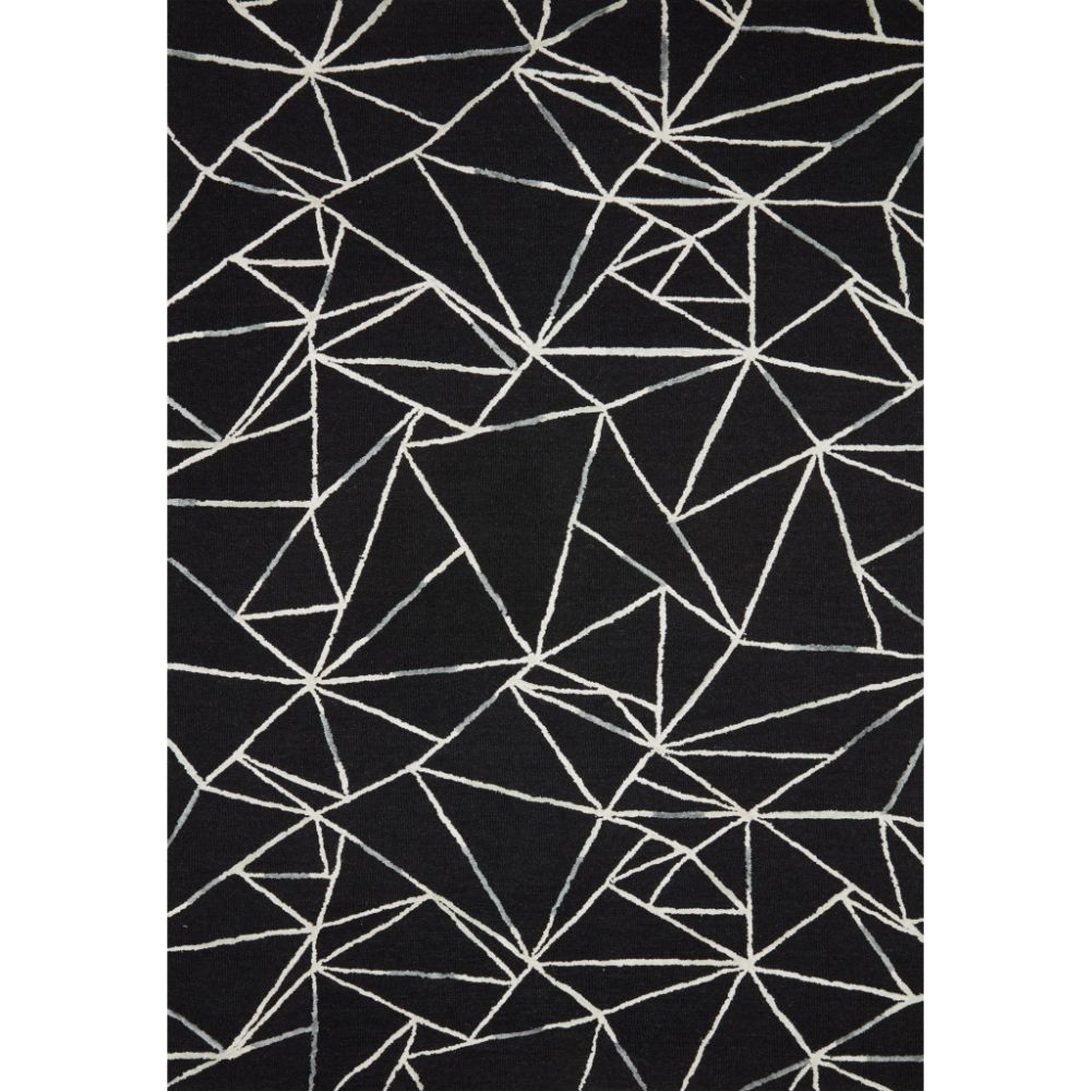 Loloi Rugs VER-03 Verve 18" x 18" Sample Swatch in Black / Ivory
