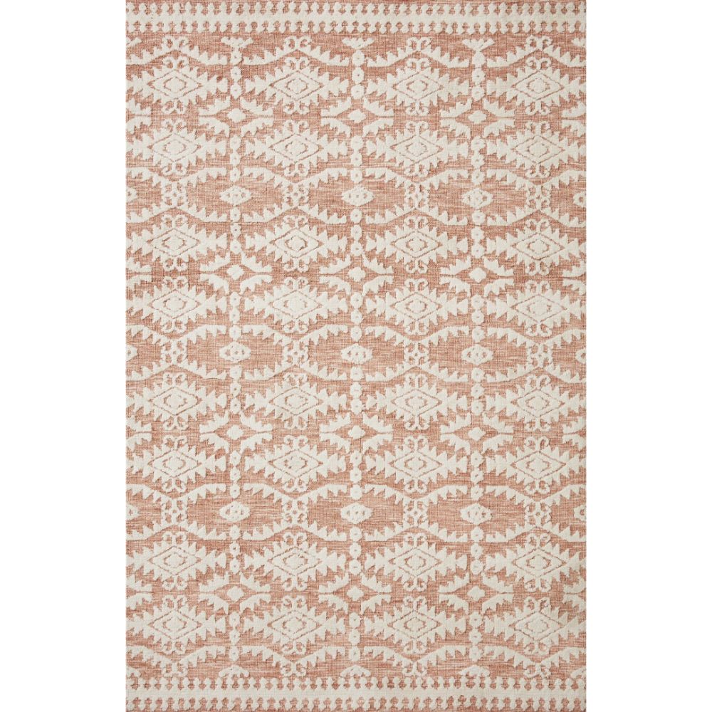 Justina Blakeney by Loloi Rugs YES-06 Area Rug in Terracotta / Ivory - 18" x 18" Sample