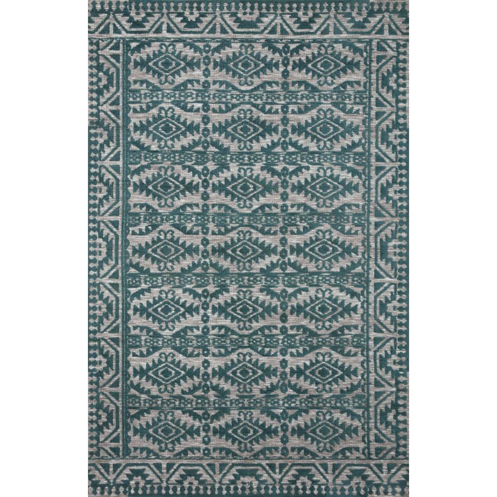 Justina Blakeney by Loloi Rugs YES-08 Area Rug in Teal / Dove - 18" x 18" Sample