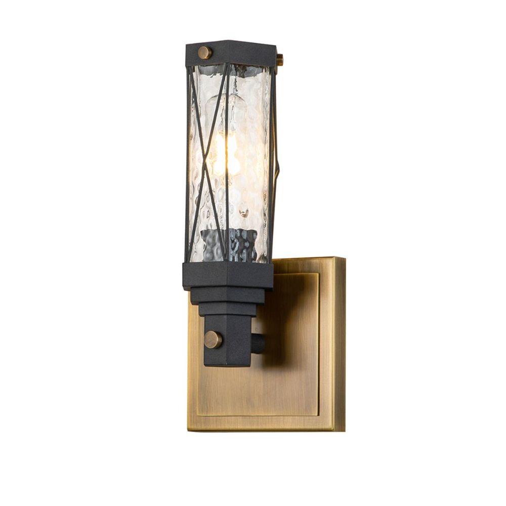Lucas + McKearn BB81000ATB-1 Abbey 1 Light Bath/Vanity Sconce in Weather Zinc and Antique Brass