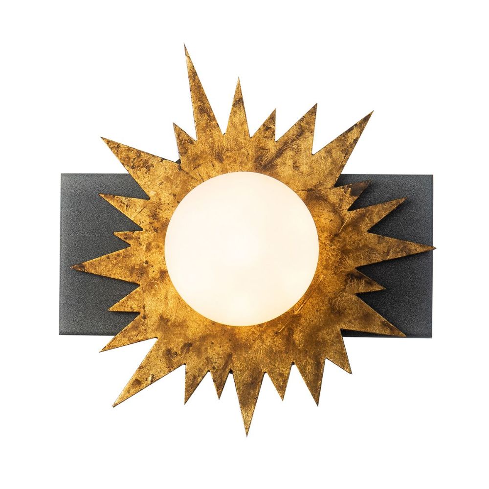 Lucas + McKearn BB90417-1 Soleil 1 Light Bath/Vanity Sconce in Weather Zinc and Gold