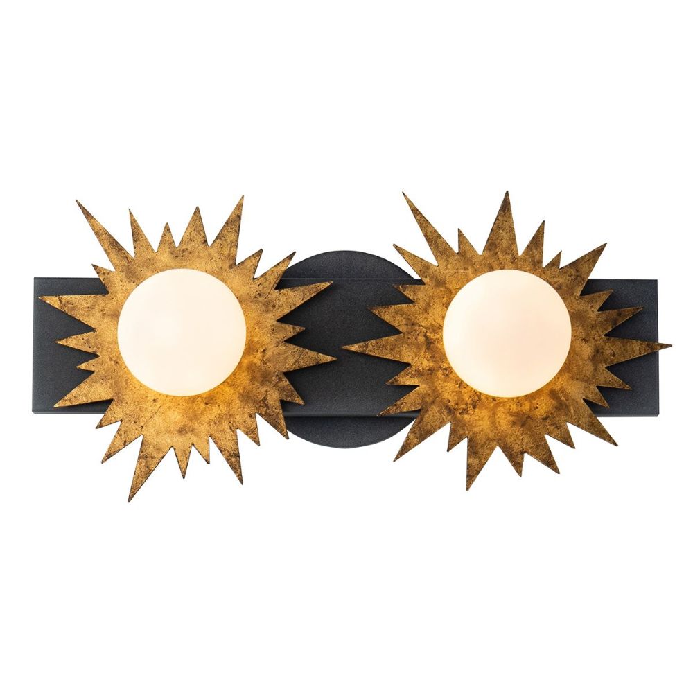 Lucas + McKearn BB90417-2 Soleil 2 Light Bath/Vanity Sconce in Weather Zinc and Gold