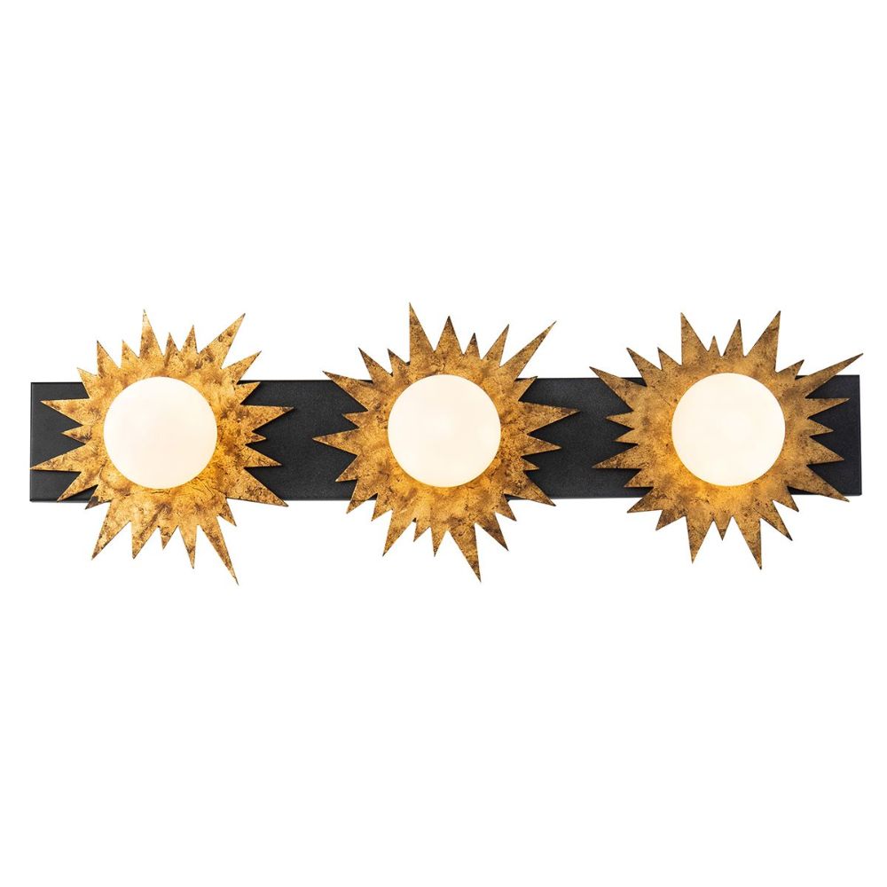 Lucas + McKearn BB90417-3 Soleil 3 Light Bath/Vanity Sconce in Weather Zinc and Gold