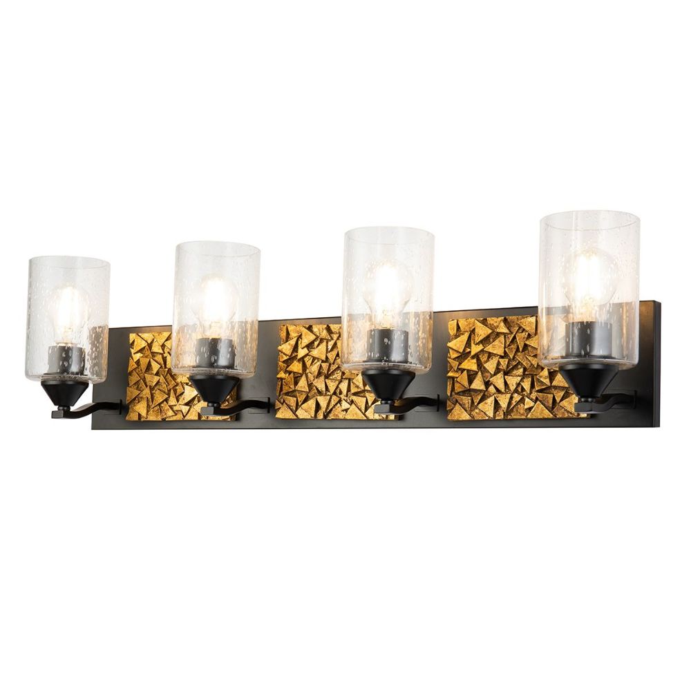 Lucas + McKearn BB90586MB-4B1G Bocage 4 Light Bath/Vanity Sconce with Gold Accent in Matte Black