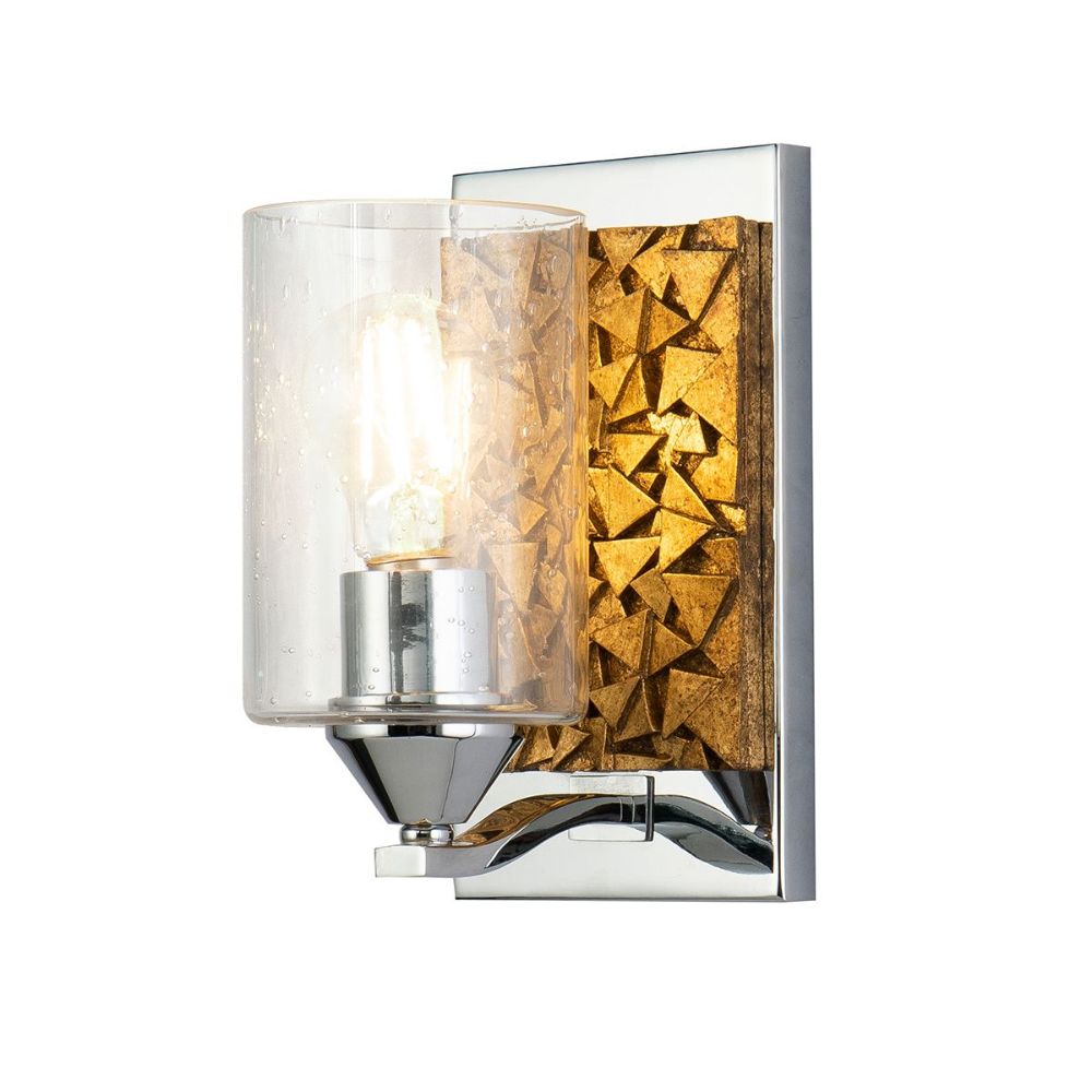 Lucas + McKearn BB90586PC-1B1G Bocage 1 Light Bath/Vanity Sconce with Gold Accent in Polished Chrome