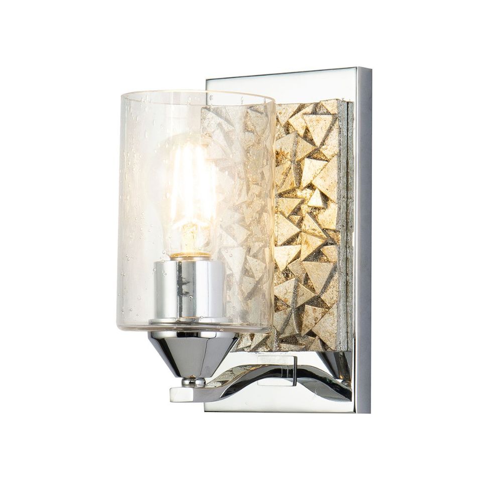 Lucas + McKearn BB90586PC-1B1S Bocage 1 Light Bath/Vanity Sconce with Silver Accent in Polished Chrome
