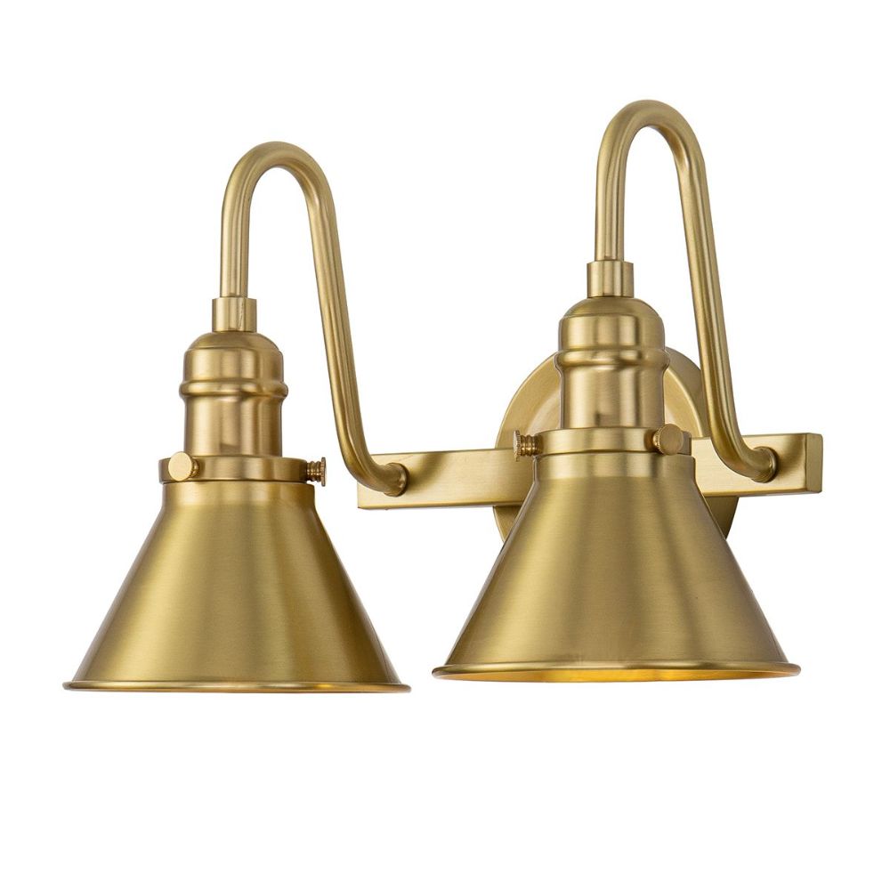 Lucas + McKearn BB90684AGB-2 Provence 2 Light Bath/Vanity Sconce in Aged Brass