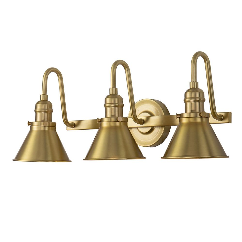 Lucas + McKearn BB90684AGB-3 Provence 3 Light Bath/Vanity Sconce in Aged Brass