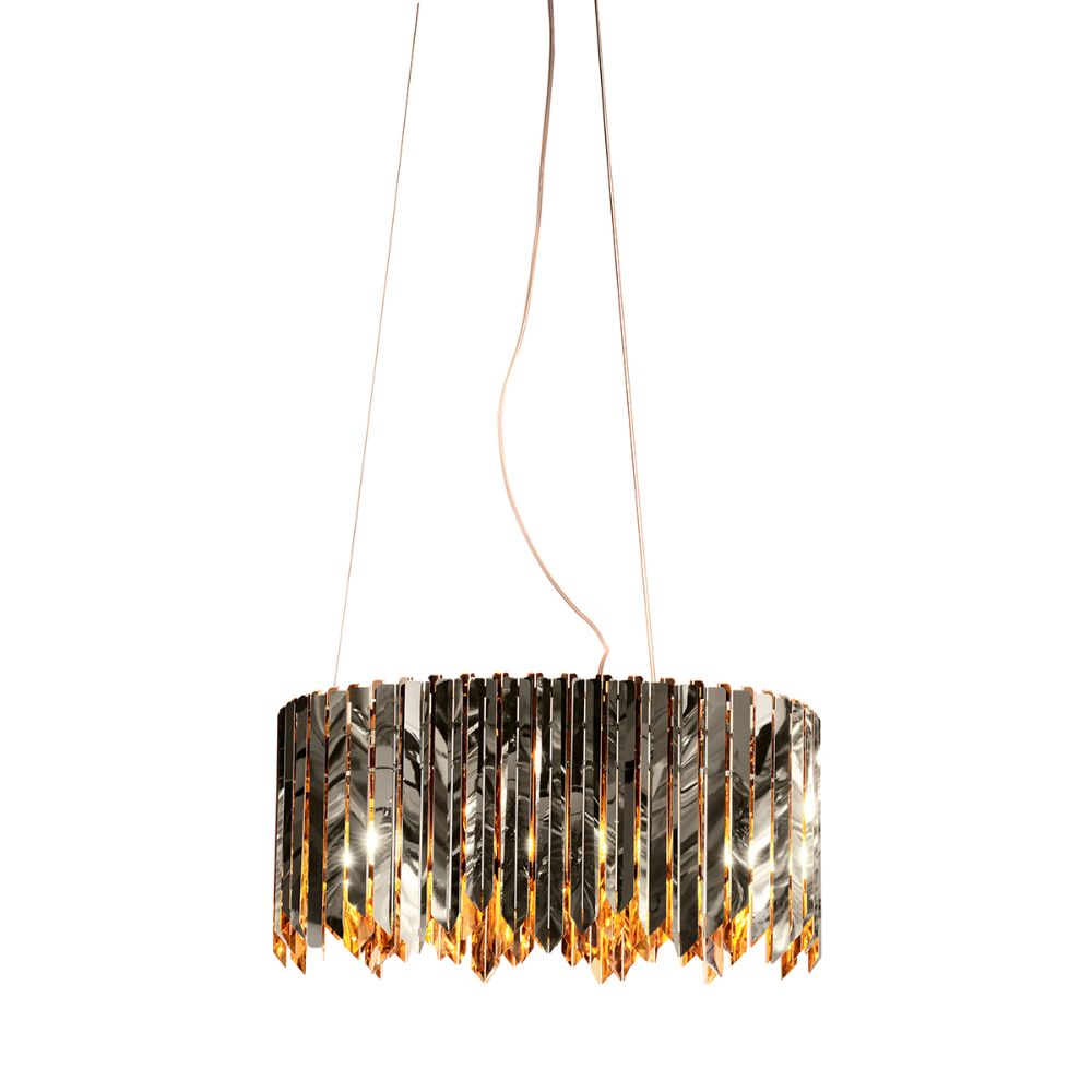 Lucas + McKearn CH9073 Peron Glam Silver and Gold Chandelier in Chrome with Gold Accents