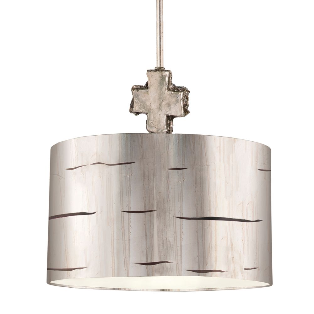 Lucas + McKearn PD1052 Fragment Large Over Island or Dining Pendant in Silver Leaf and Glaze