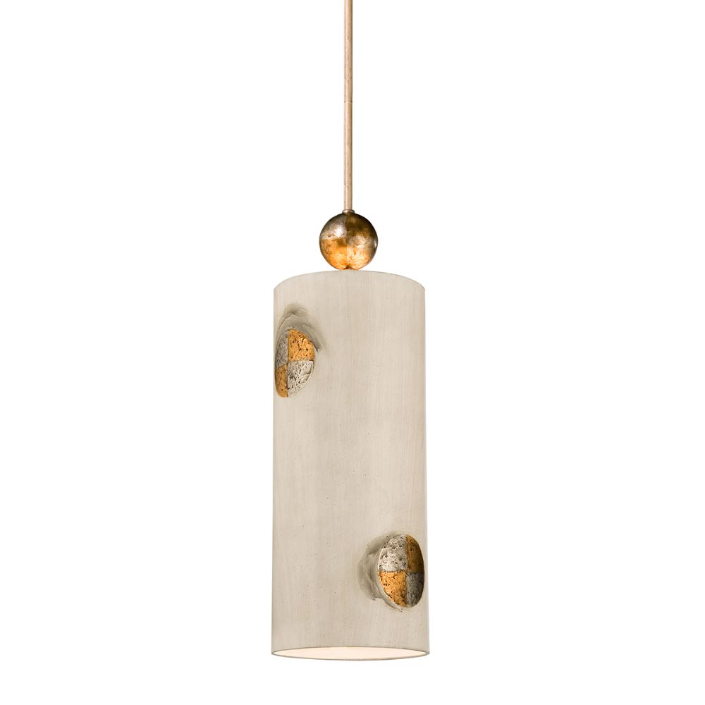 Lucas + McKearn PD1055 Compass Inspired Dining and Island Pendant in Ivory and Light Brown Accents with Textured Taupe