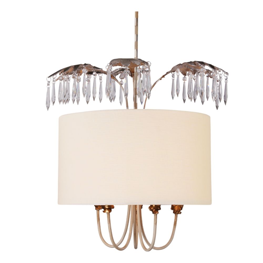 Lucas + McKearn PD1181 French Inspired Antoinette 5 Light Pendant in Gold and Silver Leaf