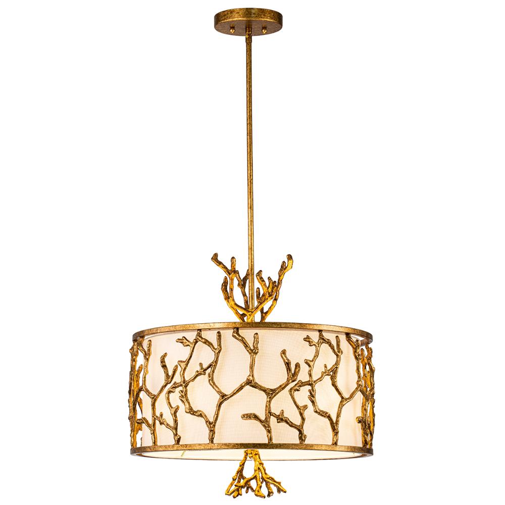 Lucas & McKearn PD74390G-3 The Coral Chandelier - Gold