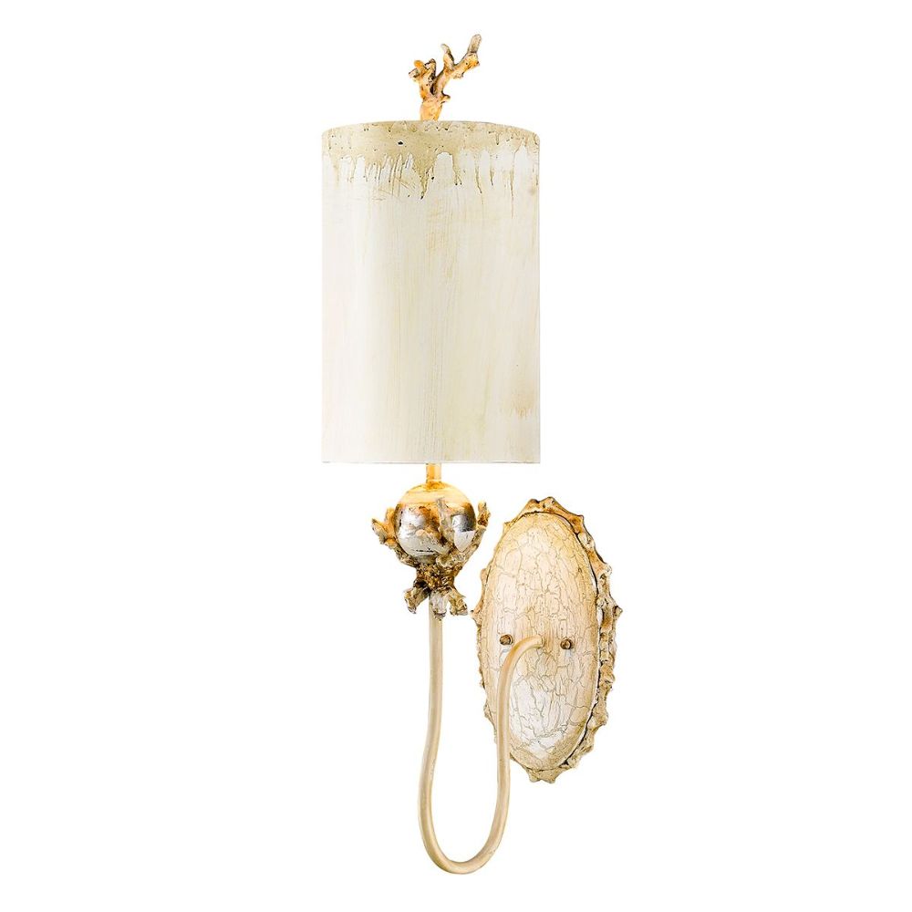 Lucas + McKearn SC1238 Trellis Wall Sconce in Putty patina and Silver Leaf