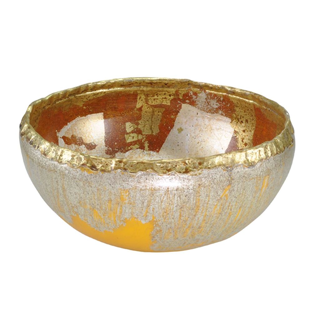 Lucas + McKearn SI1124 Tricou Bowl in Gold and Silver Leaf