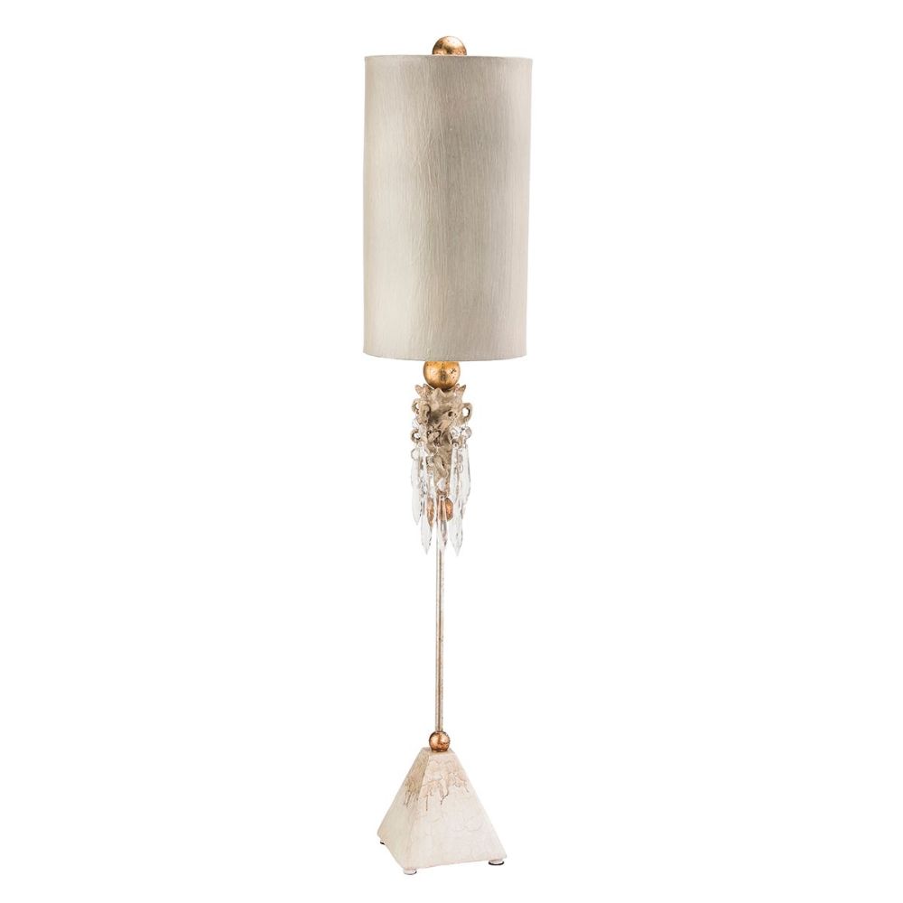 Lucas + McKearn TA1004 Madison Tall Buffet Table Lamp with Crystal in Gold and Silver