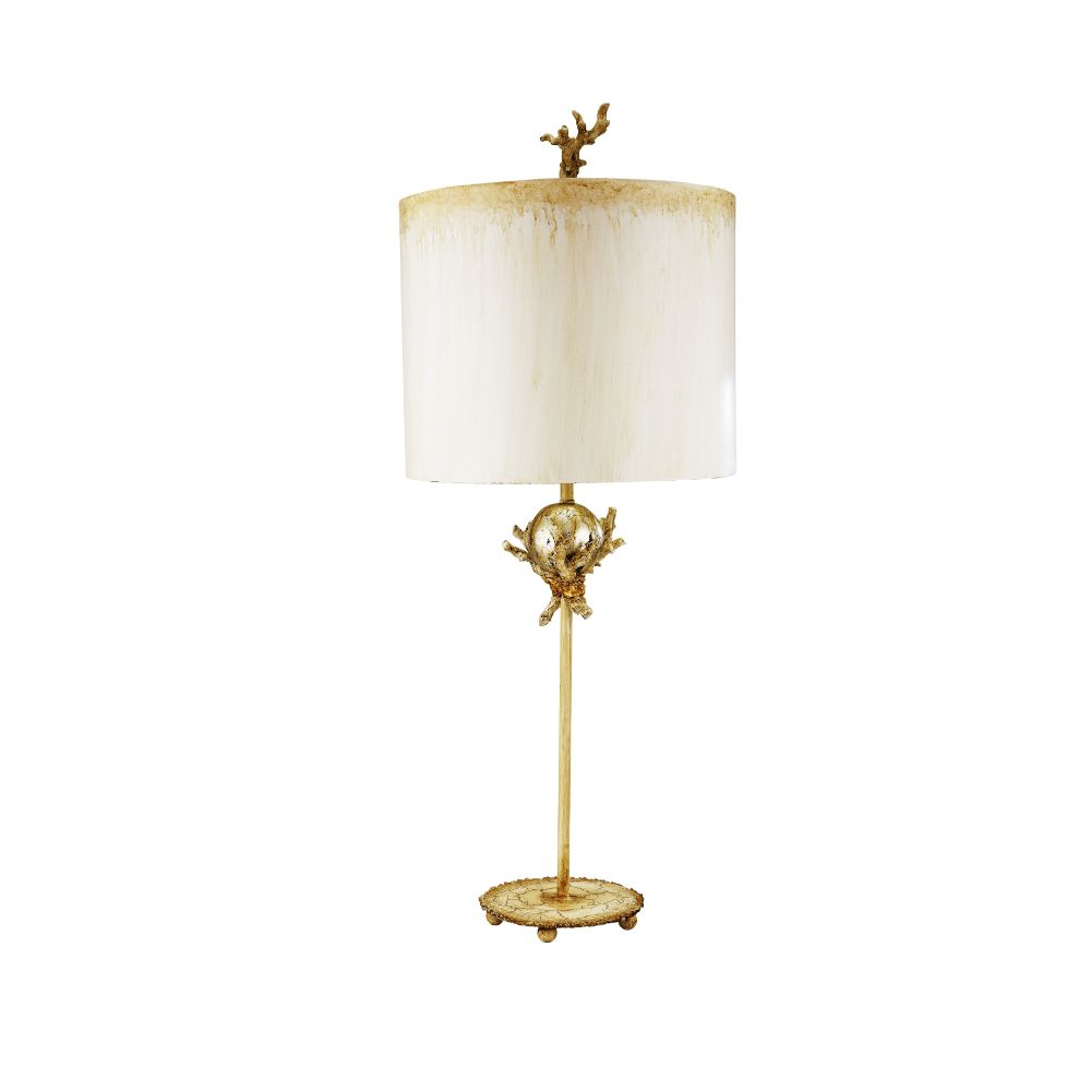 Lucas + McKearn TA1239 Trellis Accent Table Lamp in Creamy Ivory and Carved Resin