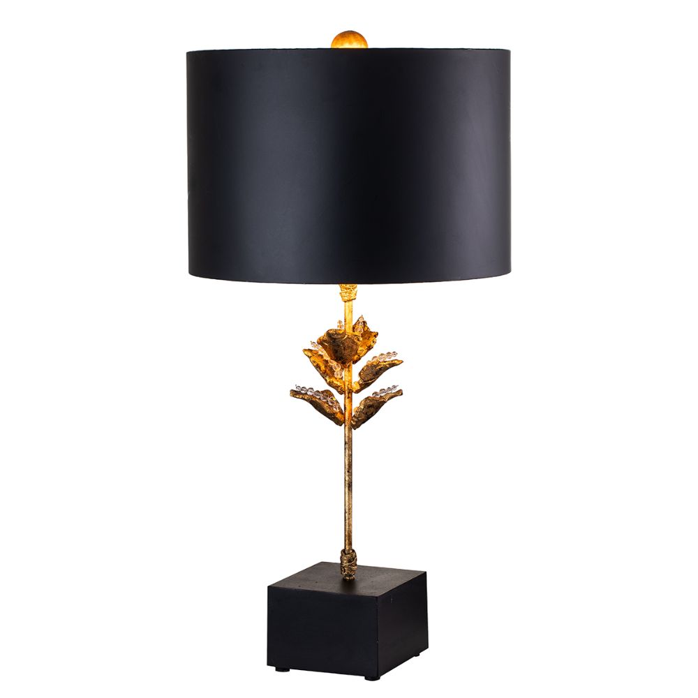 Lucas & McKearn TA1170 Camilia Table Lamp in Matte Black with Gold Accents