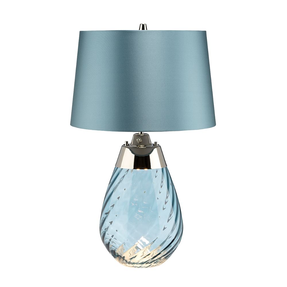 Lucas & McKearn TLG3025S Small Lena Table Lamp in Blue with Blue Shade