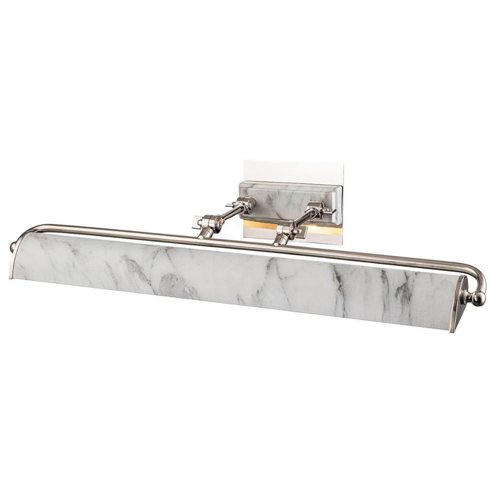 Lucas & McKearn WINCHFIELD-PLL-PN-WM Winchfield Large Picture Light in Polished Nickel and White Marble
