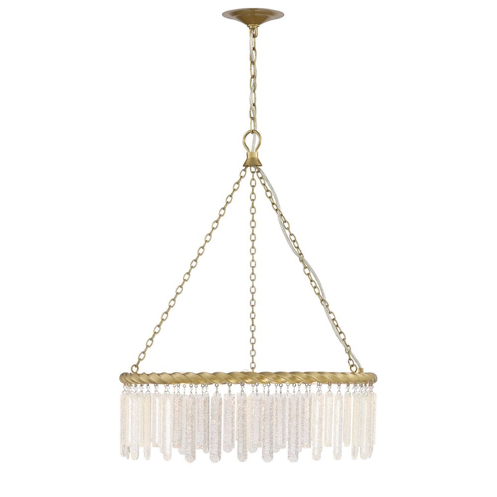 Lumanity L090-0017 Reverie Brass and Crystal 3-Light Circular Contemporary Chandelier