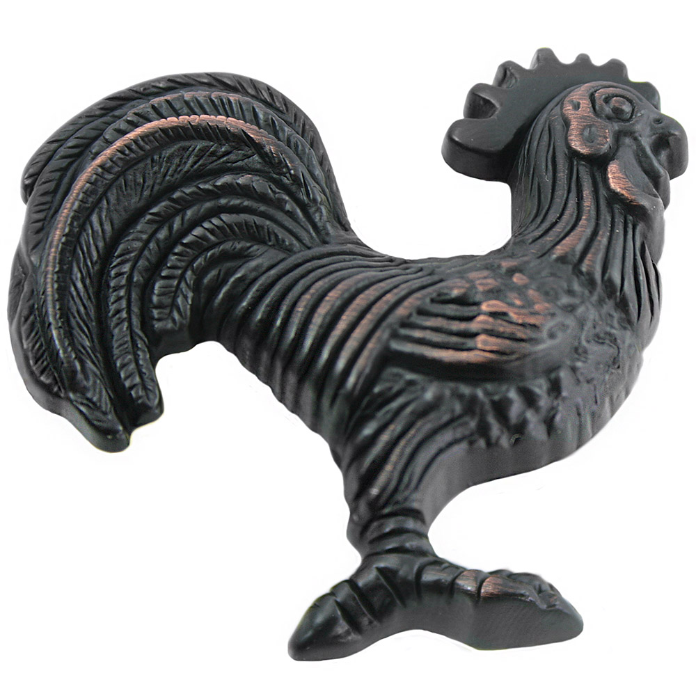 MNG Hardware 11013 2 1/4" Rooster Left Cabinet (Face Right) Oil Rub Bronze