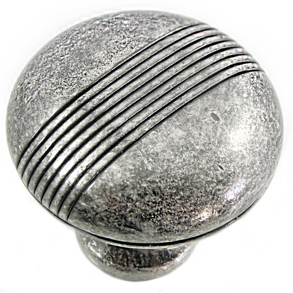 MNG Hardware 13211 1 1/2" Striped Knob 1 /2" Distressed Silver Antique