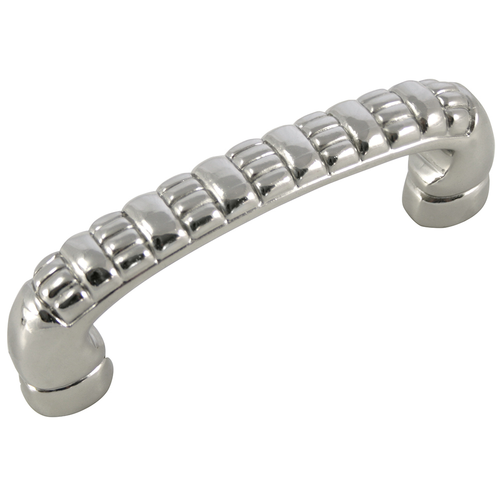 MNG Hardware 14814 3" Ribbed Pull - Polished Nickel