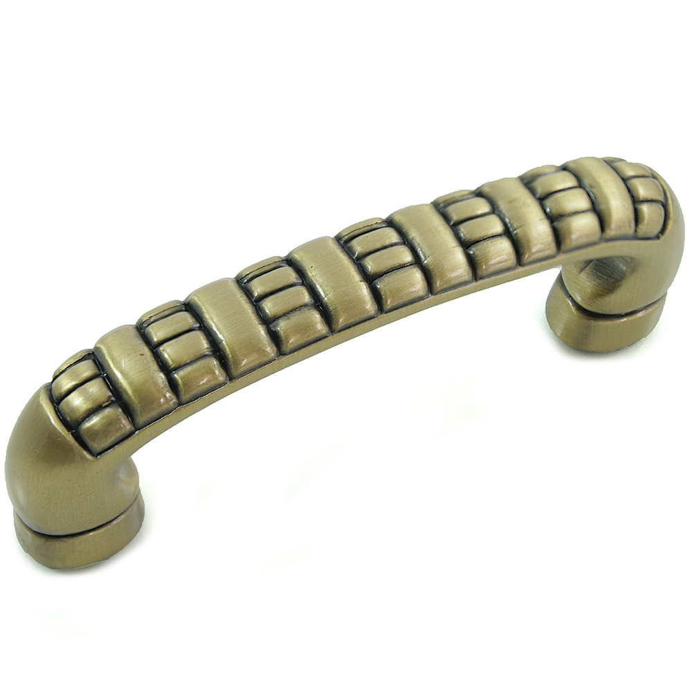 MNG Hardware 14820 3" Ribbed Pull - Satin Antique Brass